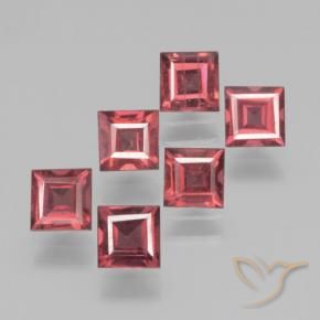 2.48 ctw Red Pyrope Garnet Stones, Natural Pyrope Garnet in Square Step-Cut Shape for Sale
