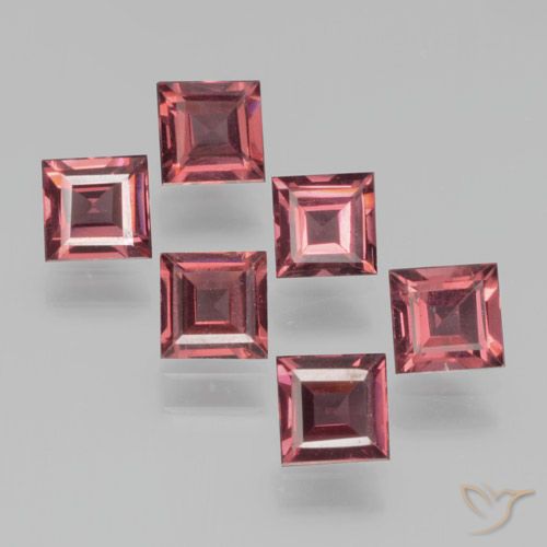2.41ctw Natural Pinkish Red Pyrope Garnet, Square, VS