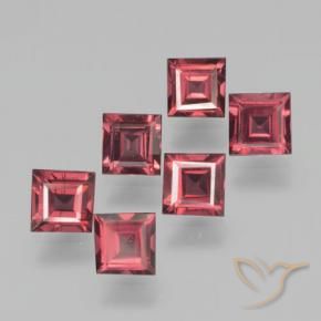 2.55 ctw Red Pyrope Garnet Stones, Natural Pyrope Garnet in Square Step-Cut Shape for Sale