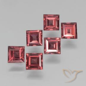2.55 ctw Red Pyrope Garnet Stones, Natural Pyrope Garnet in Square Step-Cut Shape for Sale
