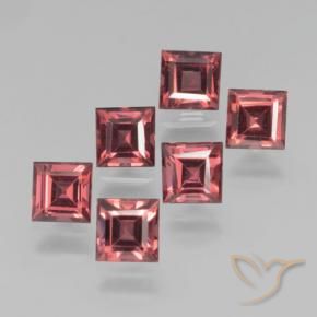 2.74 ctw Red Pyrope Garnet Stones, Natural Pyrope Garnet in Square Step-Cut Shape for Sale