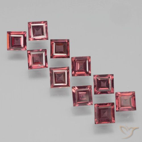 3.35ctw Natural Medium-Dark Red Pyrope Garnet, Square, VS