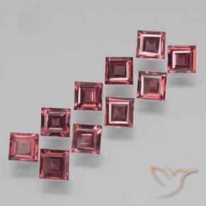 3.35 ctw Red Pyrope Garnet Stones, Natural Pyrope Garnet in Square Step-Cut Shape for Sale