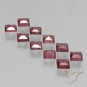 Pyrope Garnet Gemstones in 4 x 4 mm (calibrated) Size for Sale, Pyrope Garnet Stones in Medium-Dark Red Color