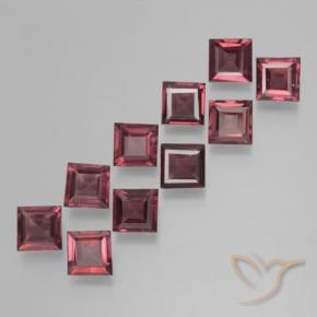 3.51 ctw Red Pyrope Garnet Stones, Natural Pyrope Garnet in Square Step-Cut Shape for Sale