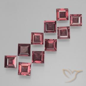 3.82 ctw Red Pyrope Garnet Stones, Natural Pyrope Garnet in Square Step-Cut Shape for Sale