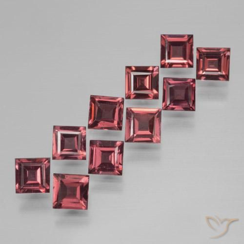 3.61 ctw Red Pyrope Garnet Stones, Natural Pyrope Garnet in Square Facet Shape for Sale