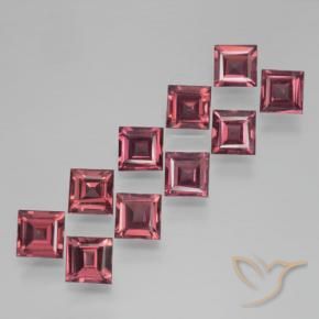 4.42 ctw Red Pyrope Garnet Stones, Natural Pyrope Garnet in Square Step-Cut Shape for Sale