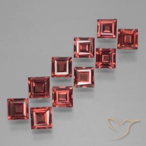4.11 ctw Red Pyrope Garnet Stones, Natural Pyrope Garnet in Square Step-Cut Shape for Sale