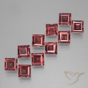 3.76 ctw Red Pyrope Garnet Stones, Natural Pyrope Garnet in Square Step-Cut Shape for Sale