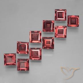 4.18 ctw Red Pyrope Garnet Stones, Natural Pyrope Garnet in Square Step-Cut Shape for Sale