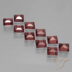 Pyrope Garnet Gemstones in 4 x 4 mm (calibrated) Size for Sale, Pyrope Garnet Stones in Deep Red Color