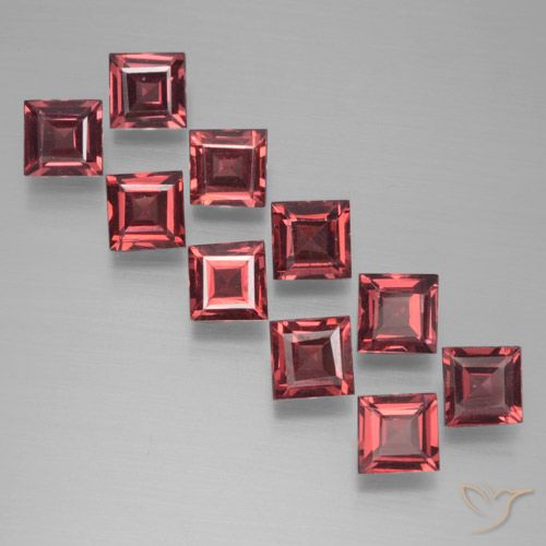 4.27 ct Square Cut Pyrope Garnet, 4.1 x 4.1 mm From Mozambique, Photo A