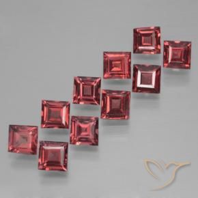4.38 ctw Red Pyrope Garnet Stones, Natural Pyrope Garnet in Square Step-Cut Shape for Sale