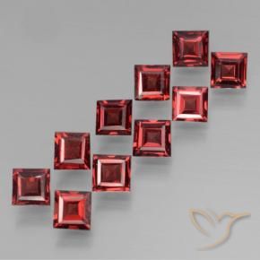 3.92 ctw Red Pyrope Garnet Stones, Natural Pyrope Garnet in Square Step-Cut Shape for Sale