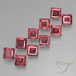 4.13 ctw Red Pyrope Garnet Stones, Natural Pyrope Garnet in Square Step-Cut Shape for Sale
