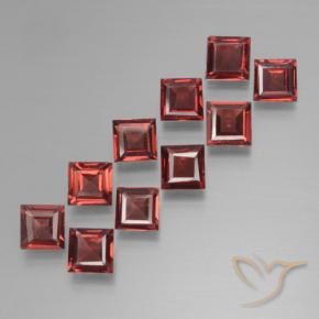 3.43 ctw Red Pyrope Garnet Stones, Natural Pyrope Garnet in Square Step-Cut Shape for Sale