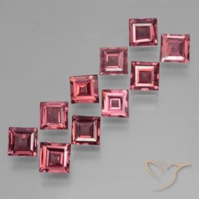 3.88 ctw Red Pyrope Garnet Stones, Natural Pyrope Garnet in Square Step-Cut Shape for Sale