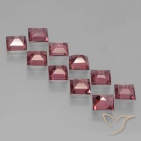 Pyrope Garnet Gemstones in 4 x 4 mm (calibrated) Size for Sale, Pyrope Garnet Stones in Medium-Dark Red Color