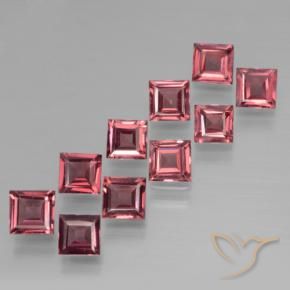 3.37 ctw Red Pyrope Garnet Stones, Natural Pyrope Garnet in Square Step-Cut Shape for Sale