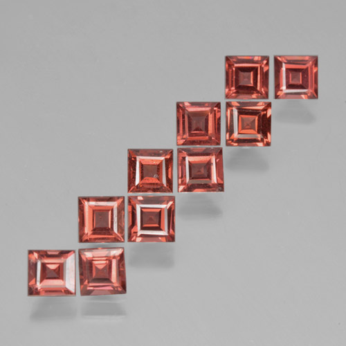 Rojo escarlata Granate Piropo Gema - 0.4ct Corte cuadrado step (ID: 464471)