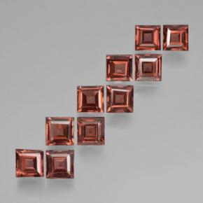 Brick Red Granato piropo Gem - 0.4ct Taglio graduale quadrato (ID: 464473)