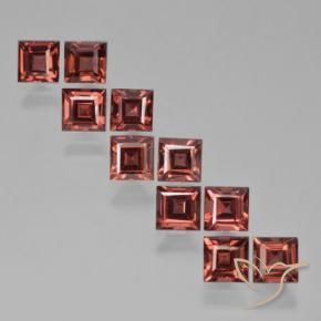 4.94 ctw Red Pyrope Garnet Stones, Natural Pyrope Garnet in Square Step-Cut Shape for Sale