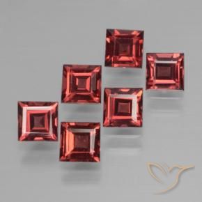 2.71 ctw Red Pyrope Garnet Stones, Natural Pyrope Garnet in Square Step-Cut Shape for Sale