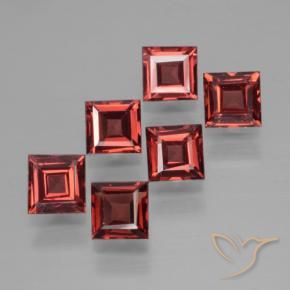2.71 ctw Red Pyrope Garnet Stones, Natural Pyrope Garnet in Square Step-Cut Shape for Sale