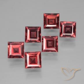 2.66 ctw Red Pyrope Garnet Stones, Natural Pyrope Garnet in Square Step-Cut Shape for Sale