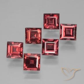 2.93 ctw Red Pyrope Garnet Stones, Natural Pyrope Garnet in Square Step-Cut Shape for Sale