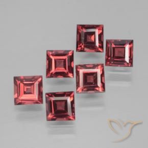 2.74 ctw Red Pyrope Garnet Stones, Natural Pyrope Garnet in Square Step-Cut Shape for Sale
