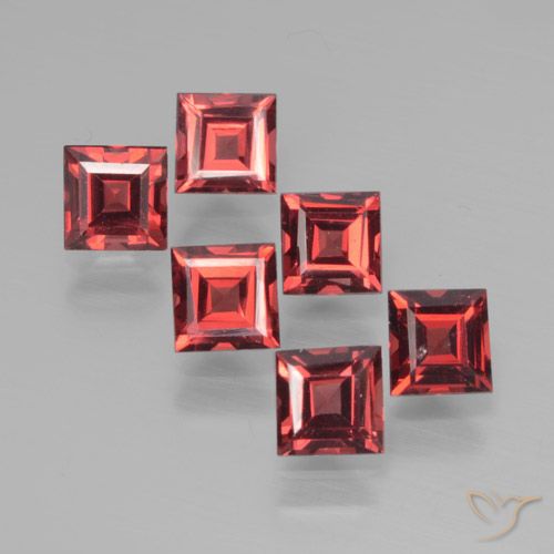 2.49 ct Square Cut Pyrope Garnet, 4 x 3.9 mm From Mozambique, Photo A