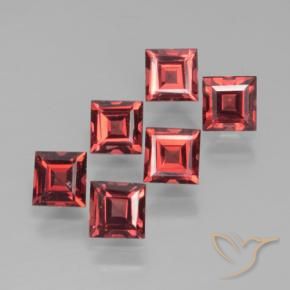2.49 ctw Red Pyrope Garnet Stones, Natural Pyrope Garnet in Square Step-Cut Shape for Sale