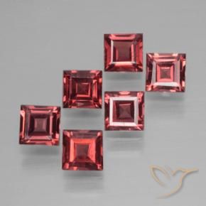 2.68 ctw Red Pyrope Garnet Stones, Natural Pyrope Garnet in Square Step-Cut Shape for Sale
