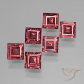2.67 ctw Red Pyrope Garnet Stones, Natural Pyrope Garnet in Square Step-Cut Shape for Sale