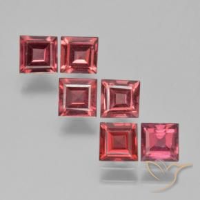 2.41 ctw Red Pyrope Garnet Stones, Natural Pyrope Garnet in Square Step-Cut Shape for Sale