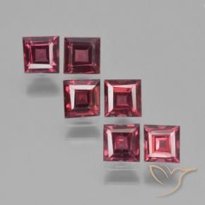 2.28 ctw Red Pyrope Garnet Stones, Natural Pyrope Garnet in Square Step-Cut Shape for Sale