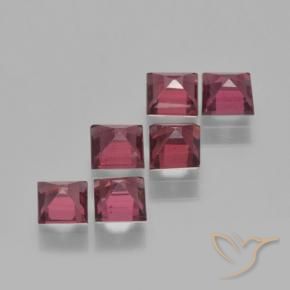 Pyrope Garnet Gemstones in 3.8 x 3.8 mm Size for Sale, Pyrope Garnet Stones in Raspberry Red Color