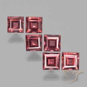 2.54 ctw Red Pyrope Garnet Stones, Natural Pyrope Garnet in Square Step-Cut Shape for Sale
