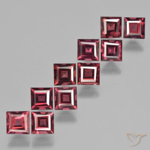 4.79 ct Square Cut Pyrope Garnet, 4 x 4 mm From Mozambique, Photo A