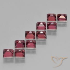 Pyrope Garnet Gemstones in 4 x 4 mm (calibrated) Size for Sale, Pyrope Garnet Stones in Medium Red Color