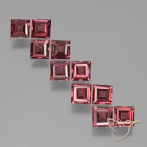 3.80 ctw Red Pyrope Garnet Stones, Natural Pyrope Garnet in Square Step-Cut Shape for Sale
