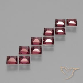 Pyrope Garnet Gemstones in 4 x 4 mm (calibrated) Size for Sale, Pyrope Garnet Stones in Deep Red Color