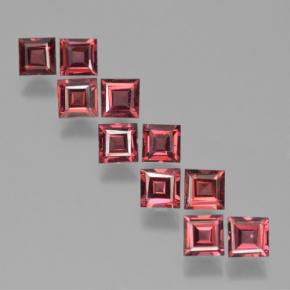 4.19 ctw Red Pyrope Garnet Stones, Natural Pyrope Garnet in Square Step-Cut Shape for Sale