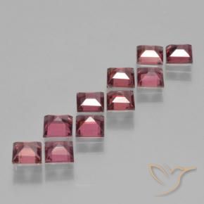 Pyrope Garnet Gemstones in 3.9 x 3.8 mm Size for Sale, Pyrope Garnet Stones in Deep Red Color
