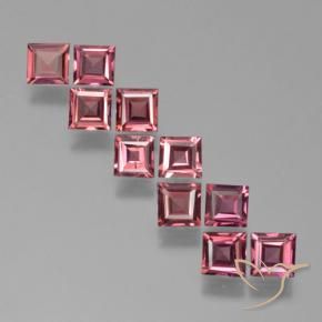 3.41 ctw Red Pyrope Garnet Stones, Natural Pyrope Garnet in Square Step-Cut Shape for Sale