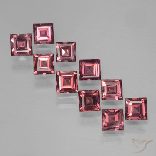 4.00ctw Natural Medium Red Pyrope Garnet, Square, VS