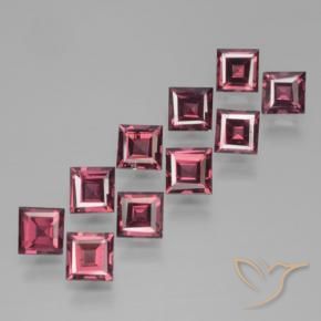 4.30 ctw Red Pyrope Garnet Stones, Natural Pyrope Garnet in Square Step-Cut Shape for Sale