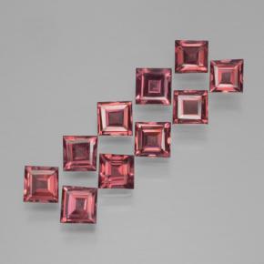 3.44 ctw Red Pyrope Garnet Stones, Natural Pyrope Garnet in Square Step-Cut Shape for Sale